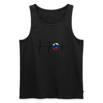 EcG de football Russie Heartbeat - Débardeur bio Premium Homme - noir - Devant - Michal (187cm)