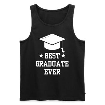 Best Graduate of All Time Graduated Graduates - Men's Premium Organic Tank Top - black - Front - AI Model Male 178 light (178cm)