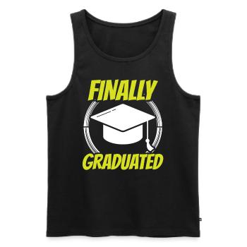 Finally Graduated Graduate Graduate - Men's Premium Organic Tank Top - black - Front - AI Model Male 178 light (178cm)