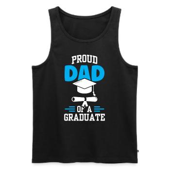 Fier père d’un diplôme d’études supérieures - Débardeur bio Premium Homme - noir - Devant - AI Model Male 178 light (178cm)
