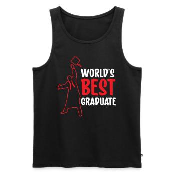 World's Best Graduate Graduation Party Graduates - Men's Premium Organic Tank Top - black - Front - AI Model Male 178 light (178cm)