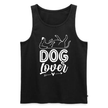Amoureux des chiens Amoureux des chiens Dictons chiot animal - Débardeur bio Premium Homme - noir - Devant - Michal (187cm)
