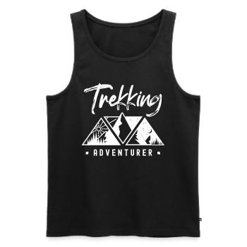Trekking Aventurier Randonneur Randonnée Randonnée - Débardeur bio Premium Homme - noir - Devant - AI Model Male 178 light (178cm)