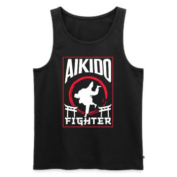 Aikido Fighter Martial Arts Martial Arts Lovers - Men's Premium Organic Tank Top - black - Front - Michal (187cm)