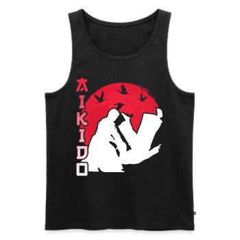 Aikido Arts Martiaux Combattant Amateurs d’Arts Martiaux - Débardeur bio Premium Homme - noir - Devant - Michal (187cm)