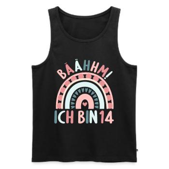 14 Jahre alt Rainbow Regenbogen 14. Geburtstag - Männer Premium Bio Tank Top - Schwarz - Vorne - AI Model Male 178 light (178cm)