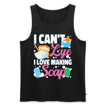 Soap Making Crafting I Can't Lye I - Men's Premium Organic Tank Top - black - Front - Michal (187cm)