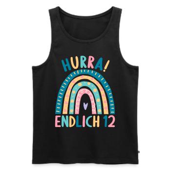 12 Jahre alt Rainbow Regenbogen 12. Geburtstag - Männer Premium Bio Tank Top - Schwarz - Vorne - Michal (187cm)