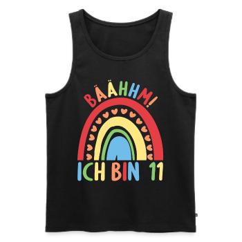 11 Jahre alt Rainbow Regenbogen 11. Geburtstag - Männer Premium Bio Tank Top - Schwarz - Vorne - AI Model Male 178 light (178cm)