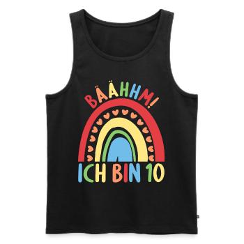 10 Jahre alt Rainbow Regenbogen 10. Geburtstag - Männer Premium Bio Tank Top - Schwarz - Vorne - Michal (187cm)