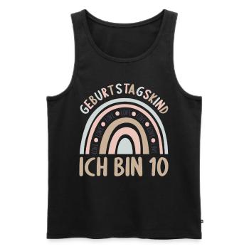 10 Jahre alt Rainbow Regenbogen 10. Geburtstag - Männer Premium Bio Tank Top - Schwarz - Vorne - Michal (187cm)