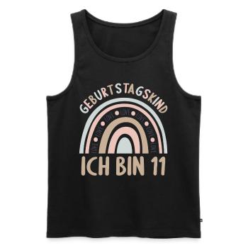 11 Jahre alt Rainbow Regenbogen 11. Geburtstag - Männer Premium Bio Tank Top - Schwarz - Vorne - AI Model Male 178 light (178cm)