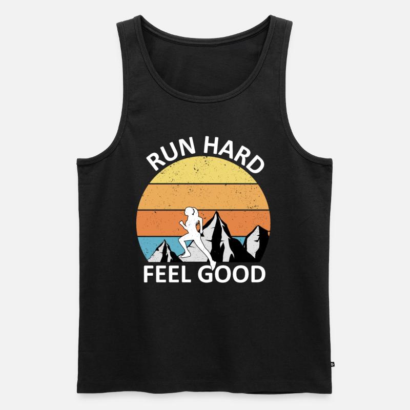 Trail Running - Männer Premium Bio Tank Top - Schwarz