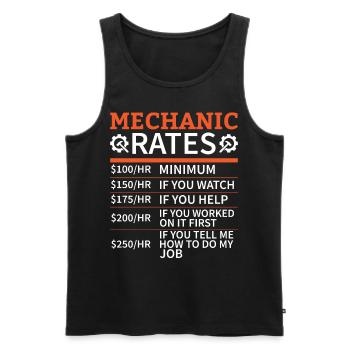 Mechanic Car Garage - Mechanic Rates - Men's Premium Organic Tank Top - black - Front - AI Model Male 178 light (178cm)