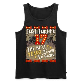 17th birthday 17 years old vintage design, saying - Men's Premium Organic Tank Top - black - Front - Michal (187cm)
