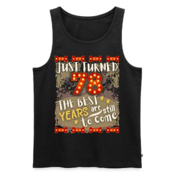 78. Geburtstag 78 Jahre alt Vintage-Design, Spruch - Männer Premium Bio Tank Top - Schwarz - Vorne - Michal (187cm)
