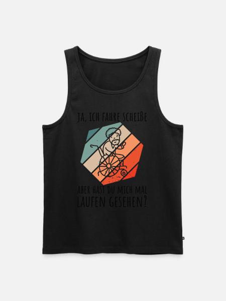 Rollstuhlfahrer Humor Spruch - Männer Premium Bio Tank Top -