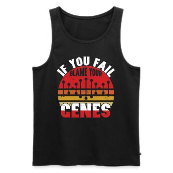 If You Fail Blame Your Genes Genealogy Pun - Men's Premium Organic Tank Top - black - Front - Michal (187cm)