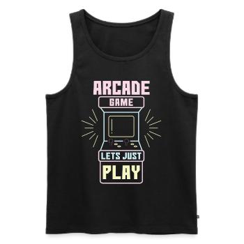 Arcade Game Lets Just Play Retro Video Games - Men's Premium Organic Tank Top - black - Front - Michal (187cm)