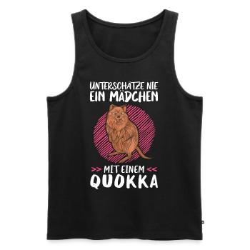 Mädchen mit Quokka australisches Beuteltier - Männer Premium Bio Tank Top - Schwarz - Vorne - AI Model Male 178 light (178cm)