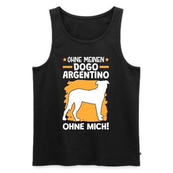 Ohne meinen Dogo Argentino ohne mich - Männer Premium Bio Tank Top - Schwarz - Vorne - Michal (187cm)