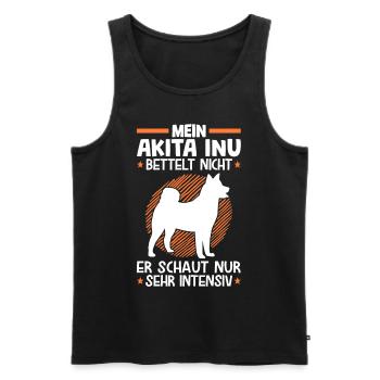 Mein Akita Inu bettelt nicht japanischer Spitz - Männer Premium Bio Tank Top - Schwarz - Vorne - Michal (187cm)