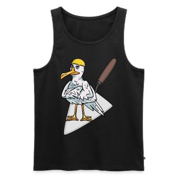 Baustelle Handwerker Möwe Maurer Maurerkelle Bauen - Männer Premium Bio Tank Top - Schwarz - Vorne - Michal (187cm)