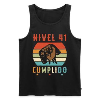 Niveau 41 Complet - Débardeur bio Premium Homme - noir - Devant - Michal (187cm)