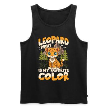 Leopard Print Is My Favorte Color - Männer Premium Bio Tank Top - Schwarz - Vorne - AI Model Male 178 light (178cm)