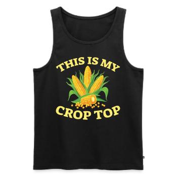 Jour de Thanksgivings - Ceci est mon crop top - Débardeur bio Premium Homme - noir - Devant - Michal (187cm)