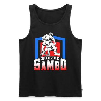 J’adore l’entraînement Sambo arts martiaux arts martiaux arts martiaux - Débardeur bio Premium Homme - noir - Devant - Michal (187cm)