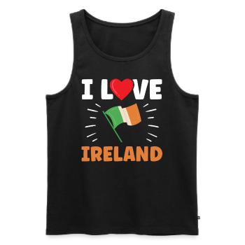 Ich Liebe Irland Ire Irisch St. Patricks Day - Männer Premium Bio Tank Top - Schwarz - Vorne - Michal (187cm)