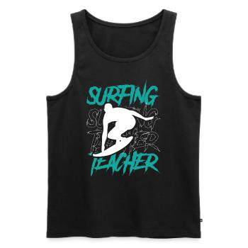 Surf Instructor Surf Surfboard Surfer Surfing - Men's Premium Organic Tank Top - black - Front - Michal (187cm)
