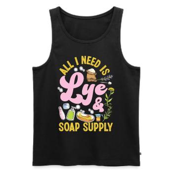 Soap Making Crafting All I Need Is - Men's Premium Organic Tank Top - black - Front - Michal (187cm)