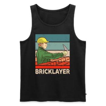 Mason Brick Craftsmen Masonry - Men's Premium Organic Tank Top - black - Front - AI Model Male 178 light (178cm)