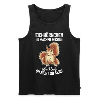 Eichhörnchen machen mich glücklich - Eichhörnchen - Männer Premium Bio Tank Top - Schwarz - Vorne - AI Model Male 178 light (178cm)