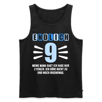 Endlich 9 Mama sagt hab nur 2 Fehler 9. Geburtstag - Männer Premium Bio Tank Top - Schwarz - Vorne - AI Model Male 178 light (178cm)
