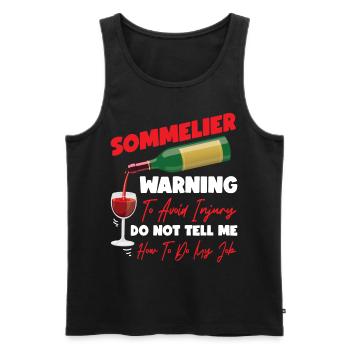 Sommelier Wine Drinking Tasting - Men's Premium Organic Tank Top - black - Front - Michal (187cm)