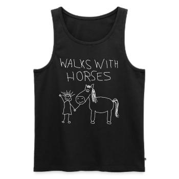 Pferd Pferde Horse Reiten Reiter Reiterin Pferde - Männer Premium Bio Tank Top - Schwarz - Vorne - Michal (187cm)
