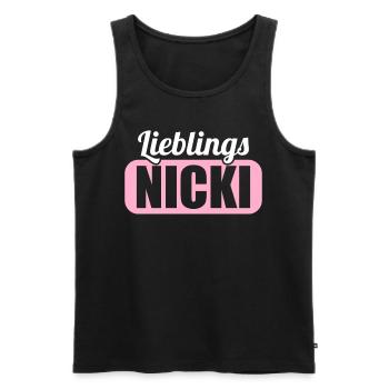 DDR Ostdeutschland Osten Ossi Lieblings Nicki - Männer Premium Bio Tank Top - Schwarz - Vorne - Michal (187cm)