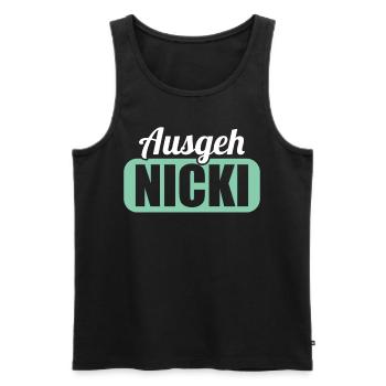 DDR Ostdeutschland Osten Ossi Ausgeh Nicki - Männer Premium Bio Tank Top - Schwarz - Vorne - AI Model Male 178 light (178cm)