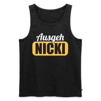 DDR Ostdeutschland Osten Ossi Ausgeh Nicki - Männer Premium Bio Tank Top - Schwarz - Vorne - AI Model Male 178 light (178cm)