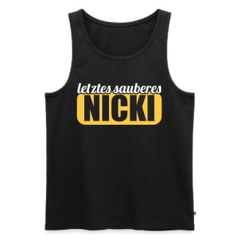 DDR Osten Ossi Letztes sauberes Nicki - Männer Premium Bio Tank Top - Schwarz - Vorne - AI Model Male 178 light (178cm)