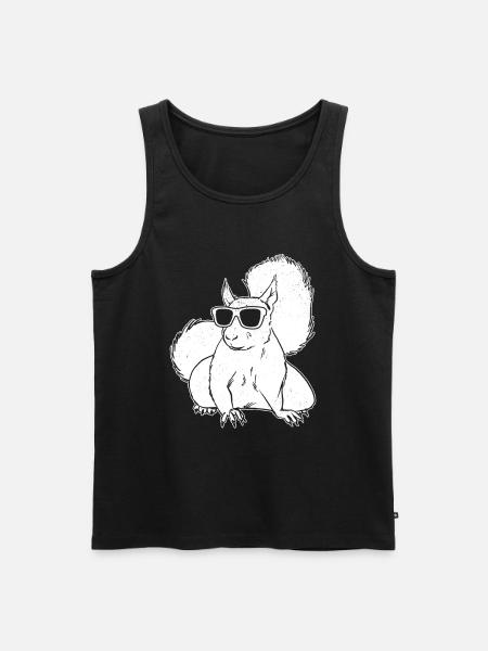 Squirrel Season Squirrel with sunglasses - Men's Premium Organic Tank Top - black