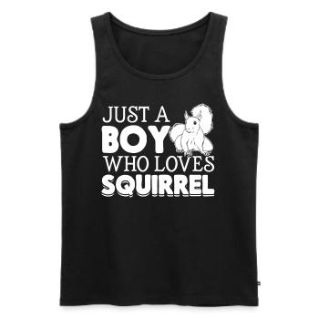 Just a boy who loves squirrel lovers - Men's Premium Organic Tank Top - black - Front - Michal (187cm)