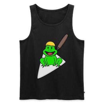 Craftsman Frosch Maurer Maurerkelle Construction site - Men's Premium Organic Tank Top - black - Front - Michal (187cm)