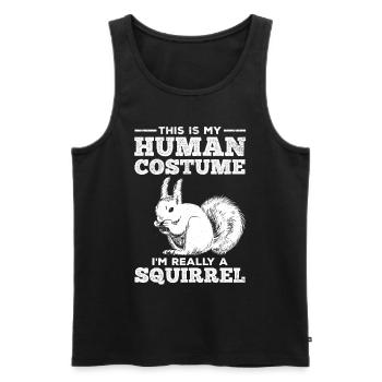 Cute squirrel This is my human - Men's Premium Organic Tank Top - black - Front - AI Model Male 178 light (178cm)