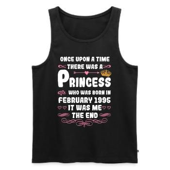 Es war einmal eine Prinzessin. Februar 1995 Geburt - Männer Premium Bio Tank Top - Schwarz - Vorne - Michal (187cm)