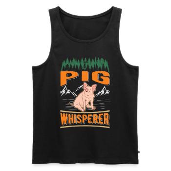 Pigs Whisperer Gift Farmer Pig - Men's Premium Organic Tank Top - black - Front - AI Model Male 178 light (178cm)