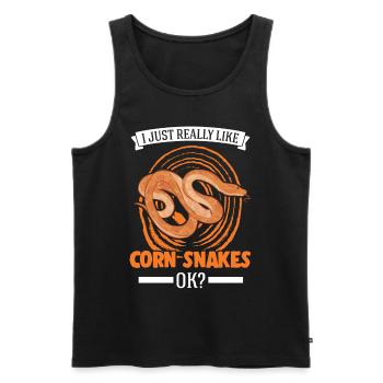 J’aime vraiment Corn Snakes Corn Snake - Débardeur bio Premium Homme - noir - Devant - Michal (187cm)